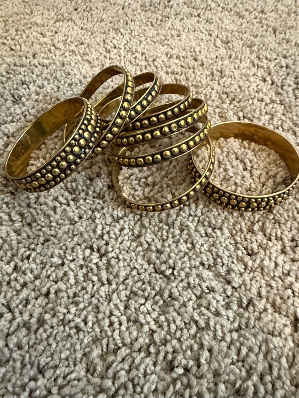Sassy Jones Gold-Tone Studded Stackable Bangle Set